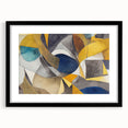 Modern Abstract Painting – Luxurious Gold & Navy Blue Geometric Art