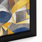 Modern Abstract Painting – Luxurious Gold & Navy Blue Geometric Art