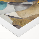 Modern Abstract Painting – Luxurious Gold & Navy Blue Geometric Art