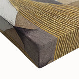 Modern Abstract Painting – Luxurious Gold & Navy Blue Geometric Art