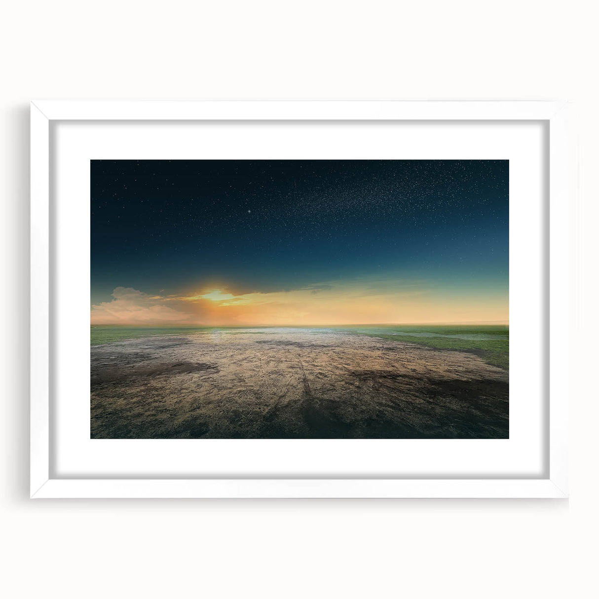 Serene Sunset Wall Art – Tranquil Nature Starry Sky Print