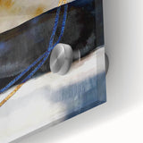 Timeless Textures Abstract Wall Art – Navy, Ochre, and Gold Layers