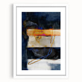 Timeless Textures Abstract Wall Art – Navy, Ochre, and Gold Layers