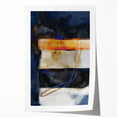 Timeless Textures Abstract Wall Art – Navy, Ochre, and Gold Layers