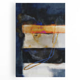 Timeless Textures Abstract Wall Art – Navy, Ochre, and Gold Layers