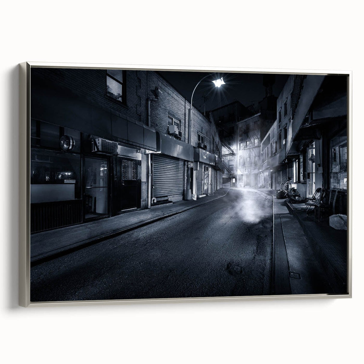 City Skyline Wall Art – Cinematic Moody Night Street Print