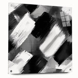 Modern Black and White Abstract Paintings - Monochrome Canvas Art
