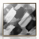 Modern Black and White Abstract Paintings - Monochrome Canvas Art