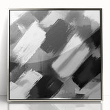 Modern Black and White Abstract Paintings - Monochrome Canvas Art