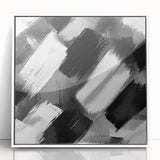 Modern Black and White Abstract Paintings - Monochrome Canvas Art