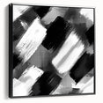 Modern Black and White Abstract Paintings - Monochrome Canvas Art