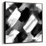Modern Black and White Abstract Paintings - Monochrome Canvas Art