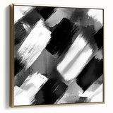 Modern Black and White Abstract Paintings - Monochrome Canvas Art