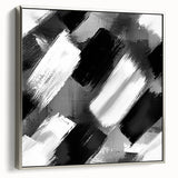Modern Black and White Abstract Paintings - Monochrome Canvas Art