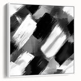 Modern Black and White Abstract Paintings - Monochrome Canvas Art