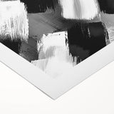 Modern Black and White Abstract Paintings - Monochrome Canvas Art