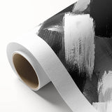 Modern Black and White Abstract Paintings - Monochrome Canvas Art