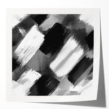 Modern Black and White Abstract Paintings - Monochrome Canvas Art