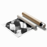 Modern Black and White Abstract Paintings - Monochrome Canvas Art