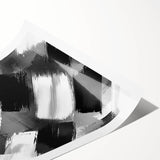 Modern Black and White Abstract Paintings - Monochrome Canvas Art