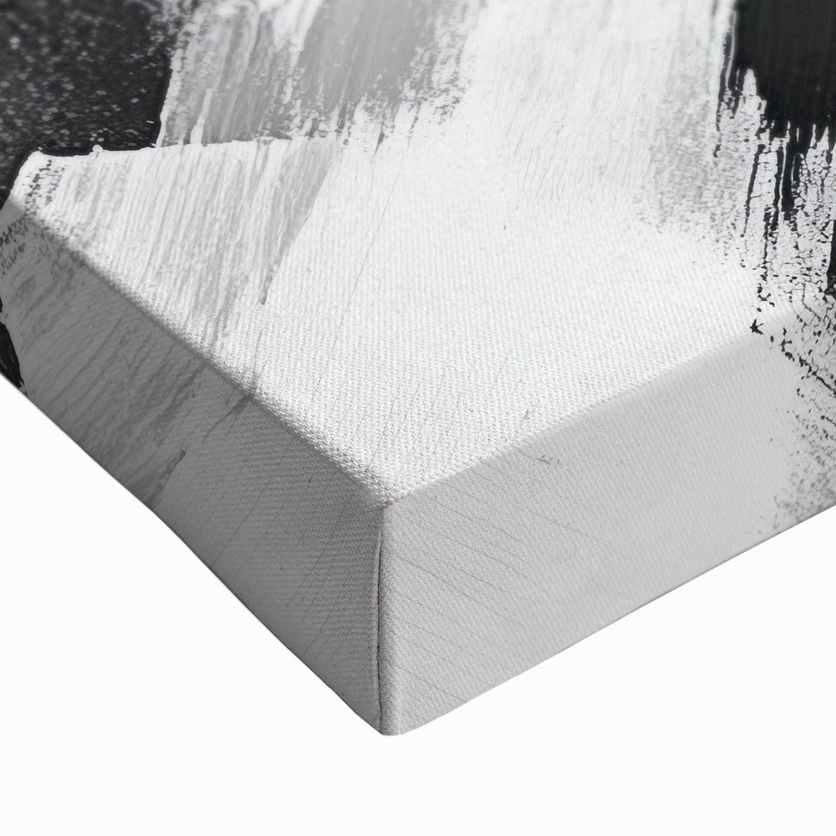 Modern Black and White Abstract Paintings - Monochrome Canvas Art