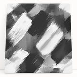 Modern Black and White Abstract Paintings - Monochrome Canvas Art