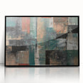 Geometric Abstract Art Prints – Earth-Toned Grid Composition