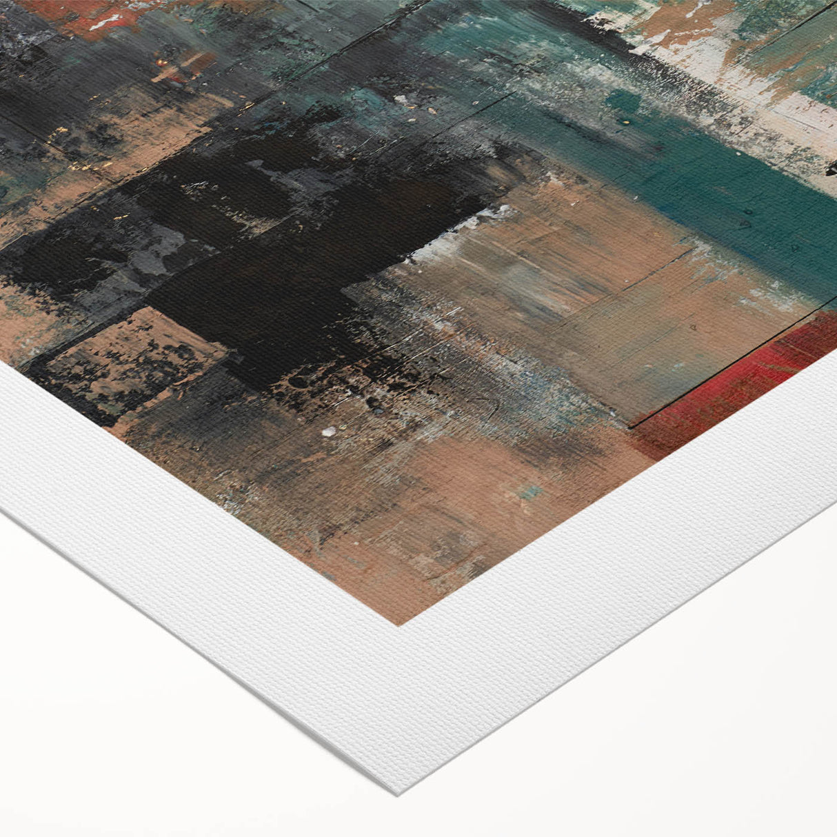 Geometric Abstract Art Prints – Earth-Toned Grid Composition