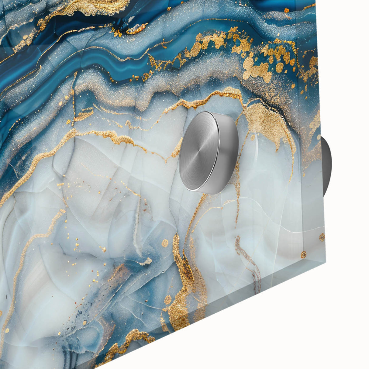 Exclusive Modern Abstract Art – Navy Blue, White & Gold Canvas