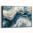 Exclusive Modern Abstract Art – Navy Blue, White & Gold Canvas