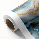 Exclusive Modern Abstract Art – Navy Blue, White & Gold Canvas