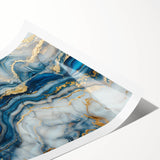 Exclusive Modern Abstract Art – Navy Blue, White & Gold Canvas