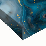 Exclusive Modern Abstract Art – Navy Blue, White & Gold Canvas