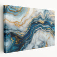Exclusive Modern Abstract Art – Navy Blue, White & Gold Canvas