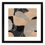 Earthen Harmony Abstracts – Beige and Black Modern Minimalist Wall Art