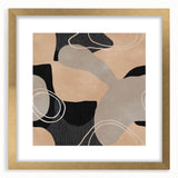 Earthen Harmony Abstracts – Beige and Black Modern Minimalist Wall Art