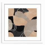 Earthen Harmony Abstracts – Beige and Black Modern Minimalist Wall Art
