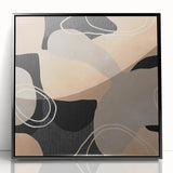 Earthen Harmony Abstracts – Beige and Black Modern Minimalist Wall Art