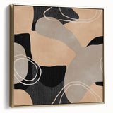 Earthen Harmony Abstracts – Beige and Black Modern Minimalist Wall Art