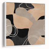 Earthen Harmony Abstracts – Beige and Black Modern Minimalist Wall Art