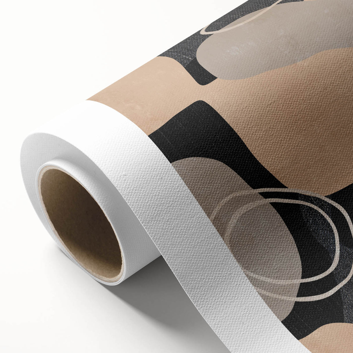 Earthen Harmony Abstracts – Beige and Black Modern Minimalist Wall Art
