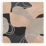 Earthen Harmony Abstracts – Beige and Black Modern Minimalist Wall Art