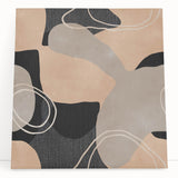 Earthen Harmony Abstracts – Beige and Black Modern Minimalist Wall Art