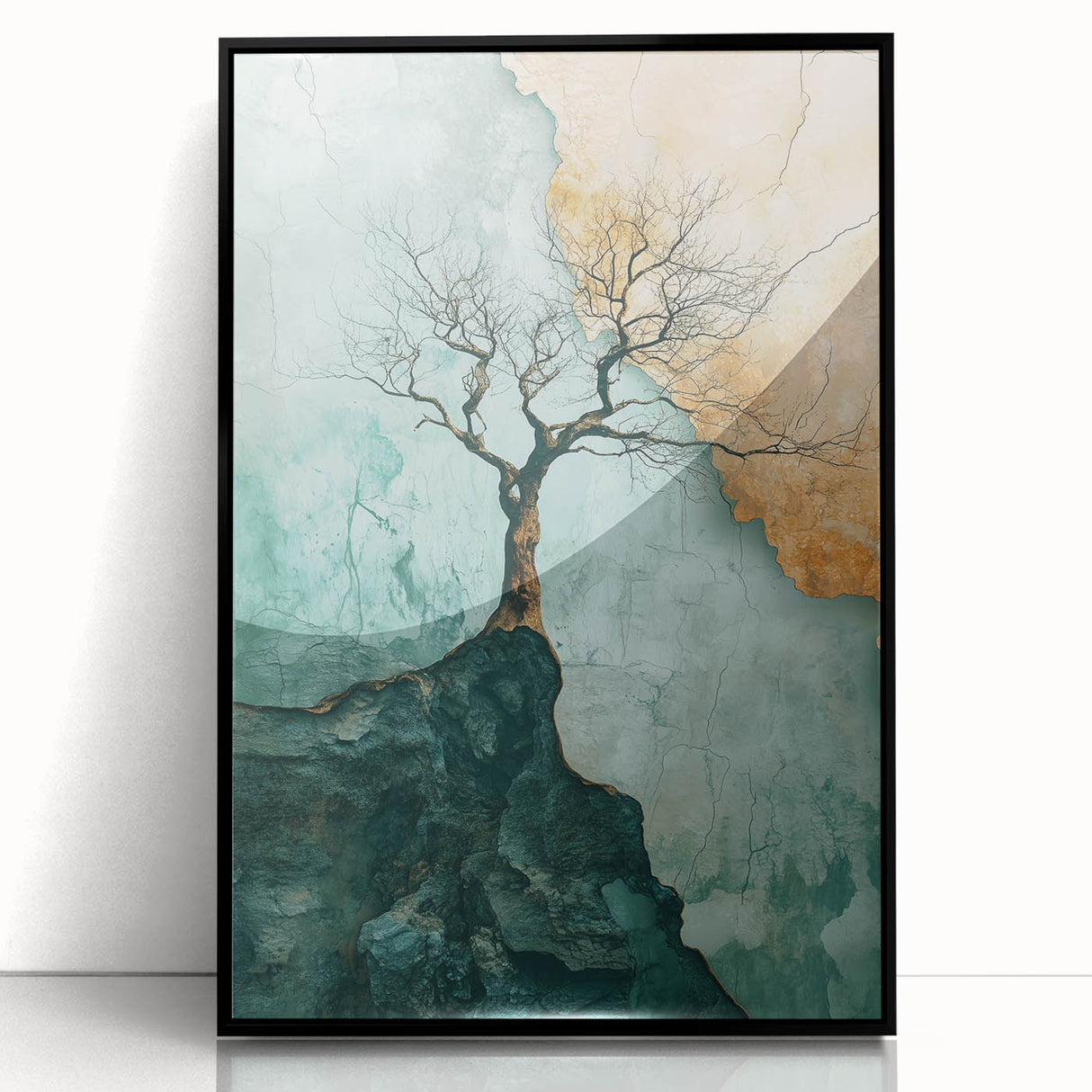 Abstract Cliffside Tree – Nature-Inspired Landscape Art Prints