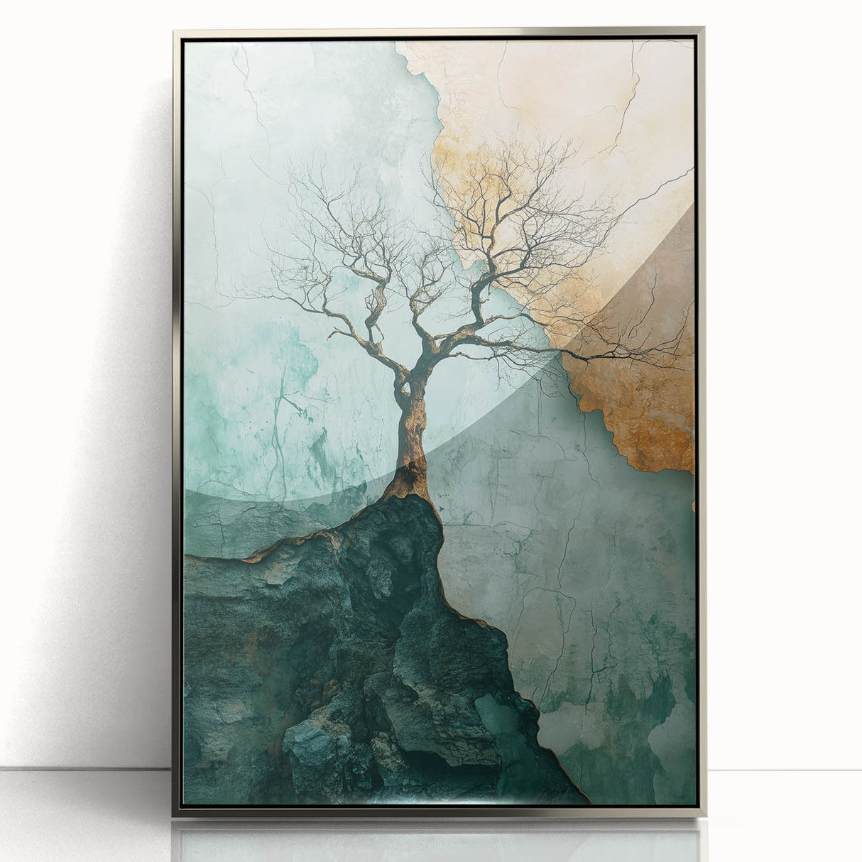 Abstract Cliffside Tree – Nature-Inspired Landscape Art Prints