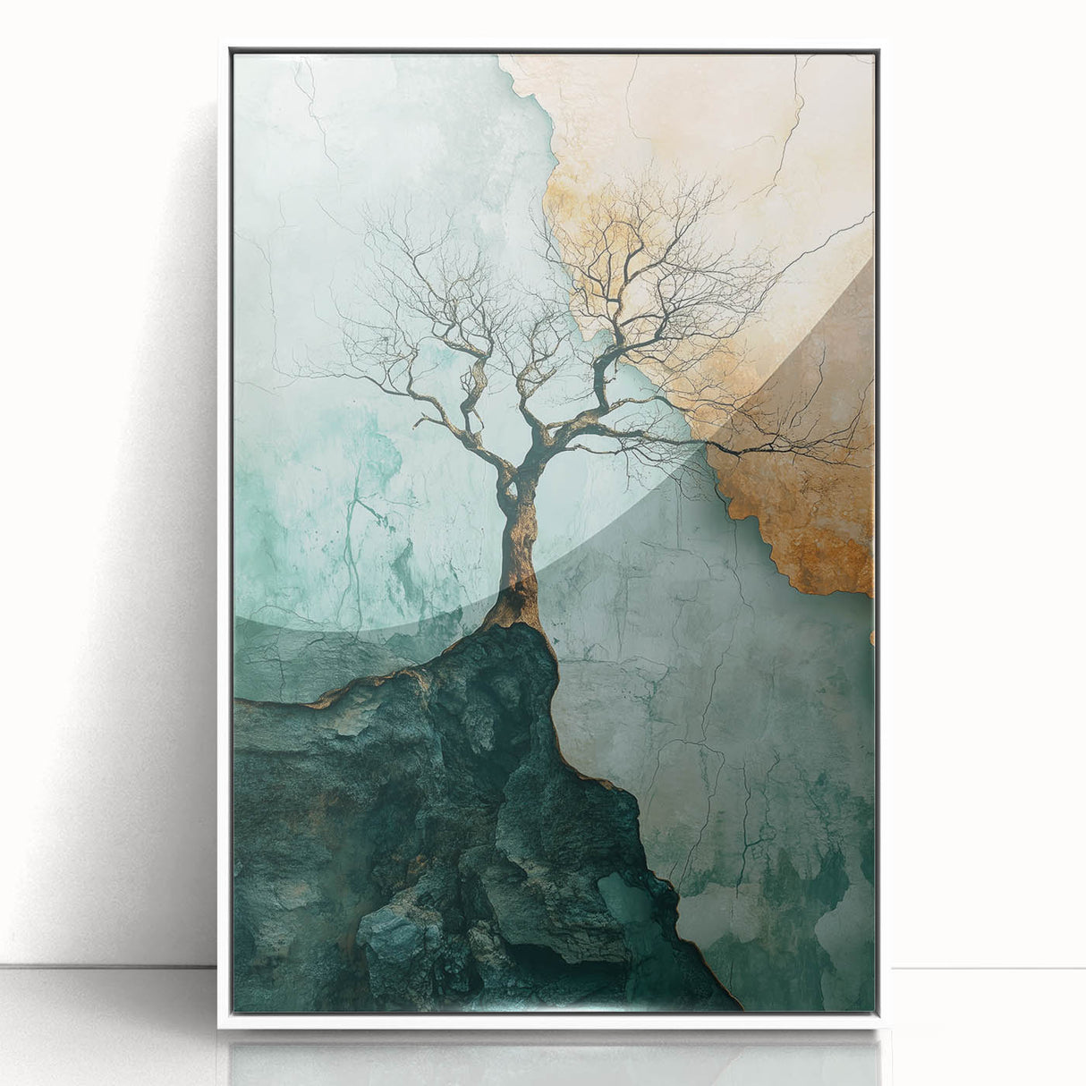 Abstract Cliffside Tree – Nature-Inspired Landscape Art Prints