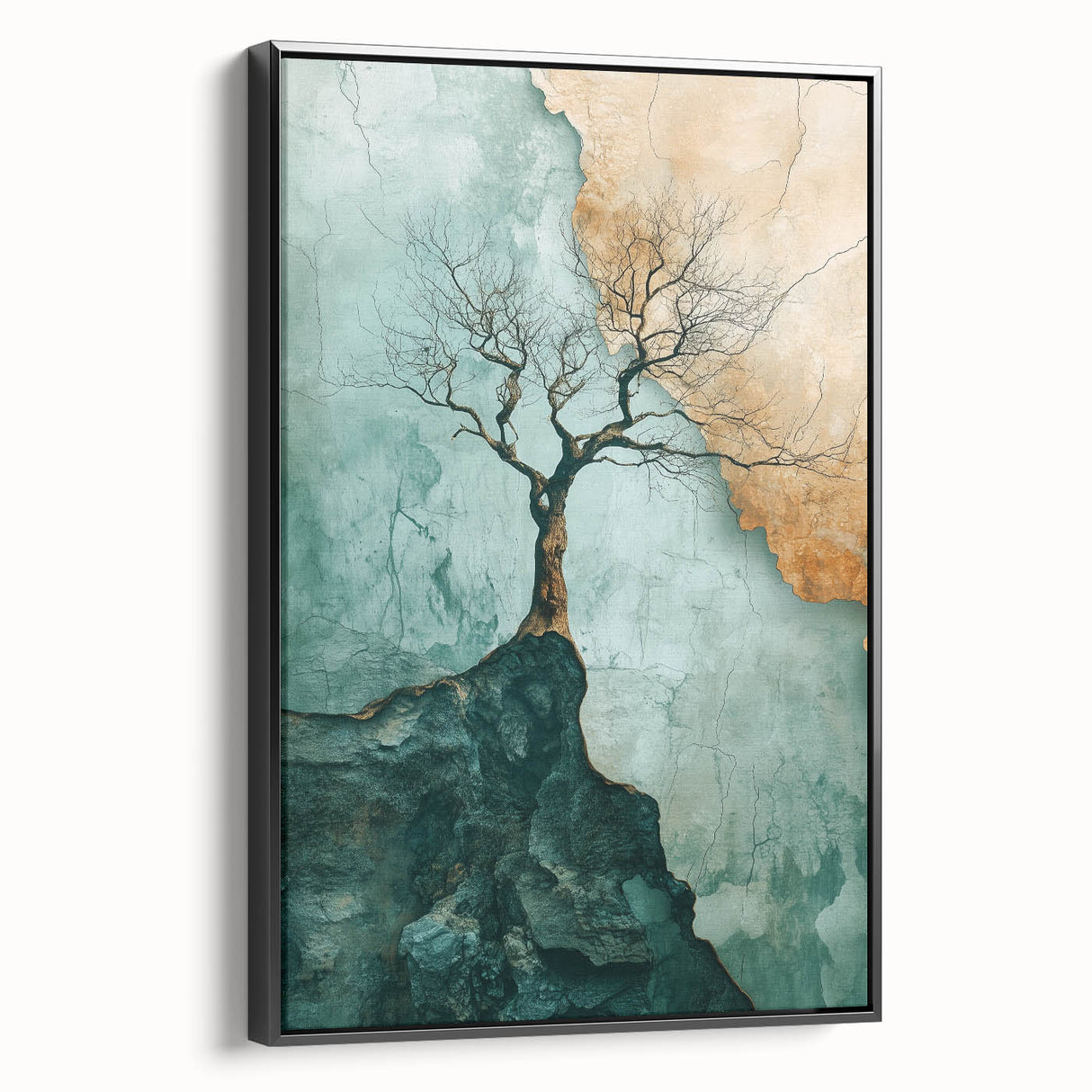 Abstract Cliffside Tree – Nature-Inspired Landscape Art Prints