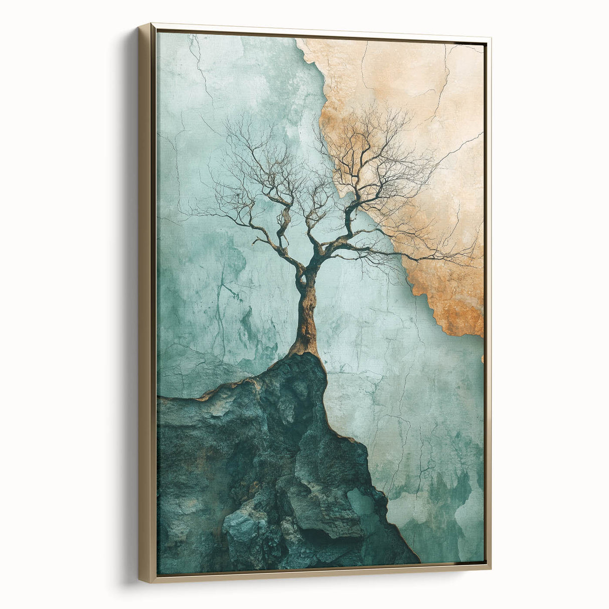 Abstract Cliffside Tree – Nature-Inspired Landscape Art Prints