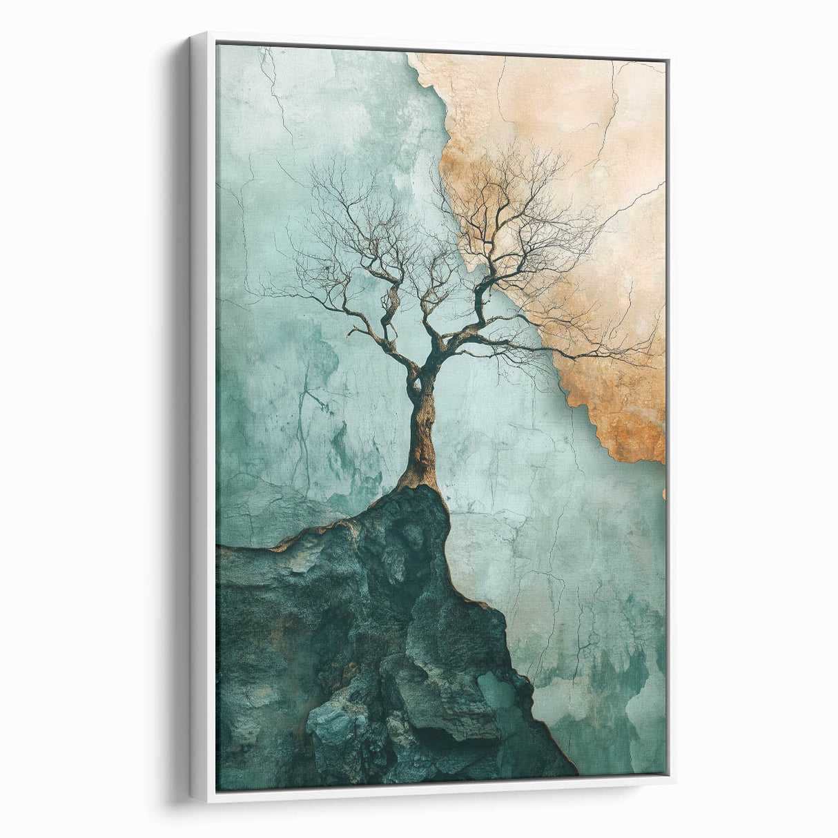 Abstract Cliffside Tree – Nature-Inspired Landscape Art Prints