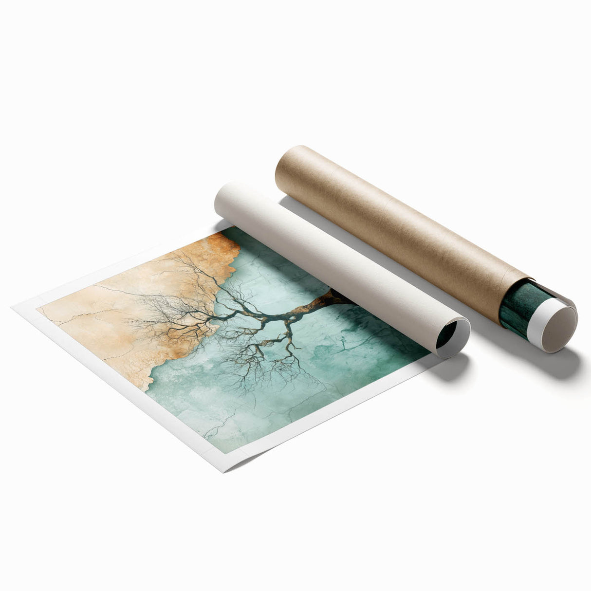 Abstract Cliffside Tree – Nature-Inspired Landscape Art Prints